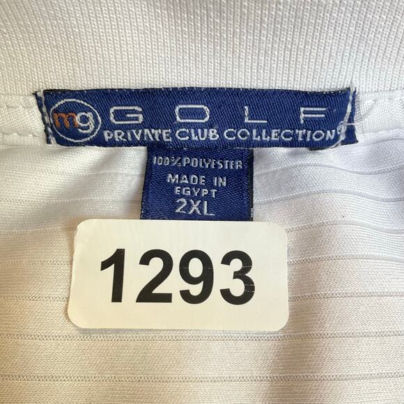MG Golf Men Polo Shirt Size 2XL White Short Sleeve Private Club Collection - Picture 5 of 9